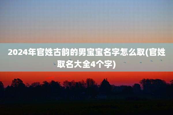 2024年官姓古韵的男宝宝名字怎么取(官姓取名大全4个字)