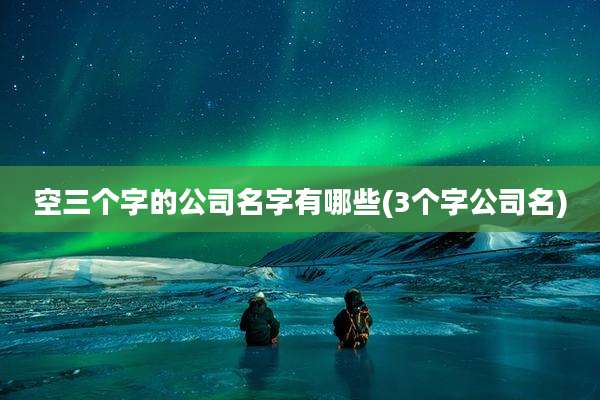 空三个字的公司名字有哪些(3个字公司名)