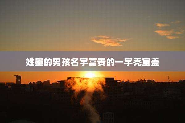 姓墨的男孩名字富贵的一字秃宝盖