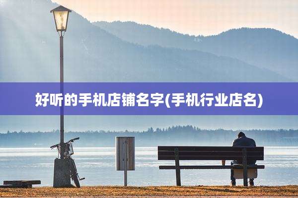 好听的手机店铺名字(手机行业店名)