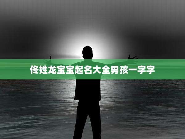 佟姓龙宝宝起名大全男孩一字字