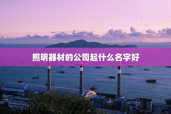 照明器材的公司起什么名字好