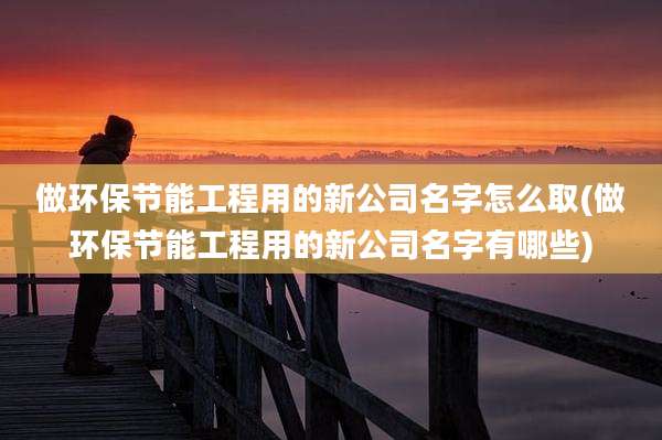 做环保节能工程用的新公司名字怎么取(做环保节能工程用的新公司名字有哪些)