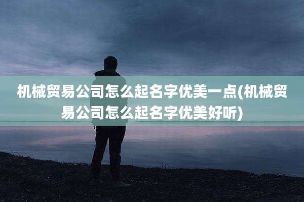 机械贸易公司怎么起名字优美一点(机械贸易公司怎么起名字优美好听)