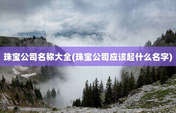 珠宝公司名称大全(珠宝公司应该起什么名字)
