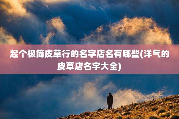起个极简皮草行的名字店名有哪些(洋气的皮草店名字大全)