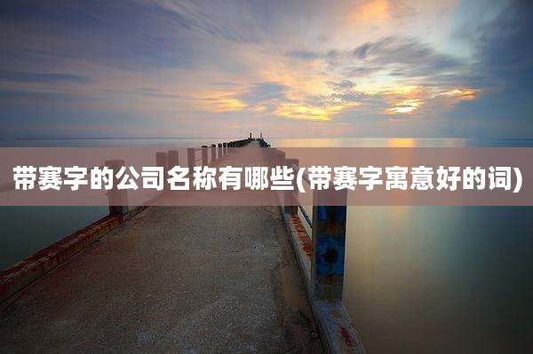 带赛字的公司名称有哪些(带赛字寓意好的词)