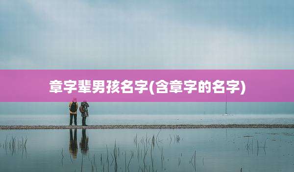章字辈男孩名字(含章字的名字)