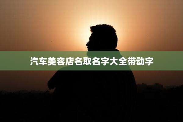 汽车美容店名取名字大全带动字