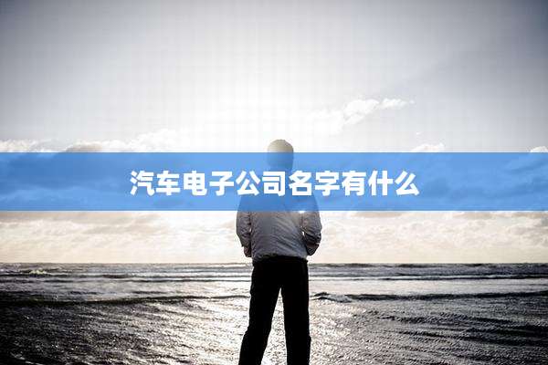 汽车电子公司名字有什么