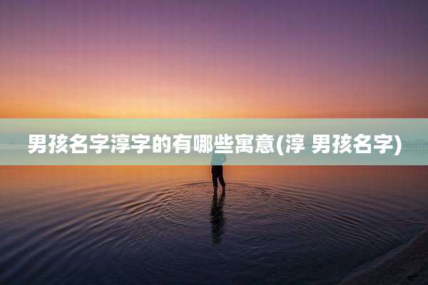 男孩名字淳字的有哪些寓意(淳 男孩名字)