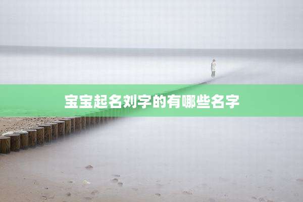 宝宝起名刘字的有哪些名字