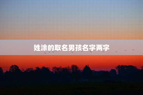 姓涂的取名男孩名字两字