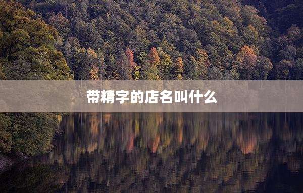 带精字的店名叫什么