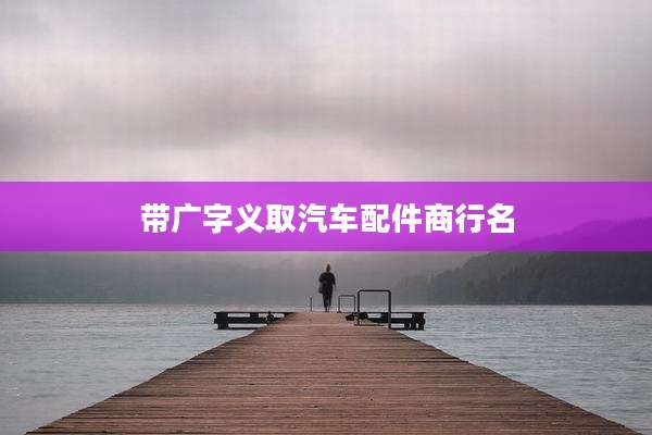 带广字义取汽车配件商行名