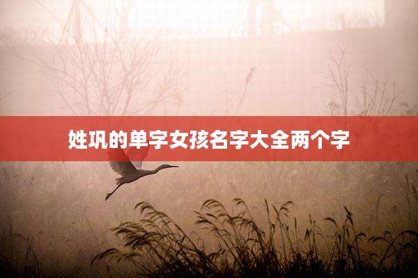 姓巩的单字女孩名字大全两个字