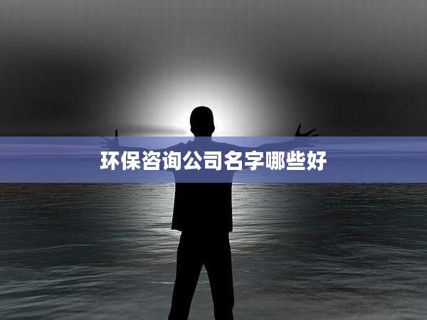 环保咨询公司名字哪些好