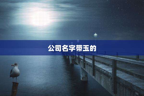 公司名字带玉的