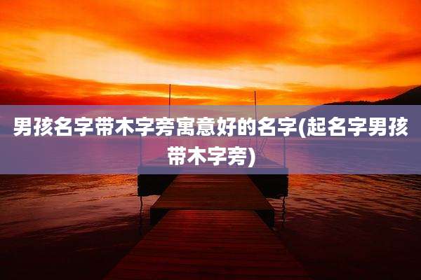 男孩名字带木字旁寓意好的名字(起名字男孩带木字旁)