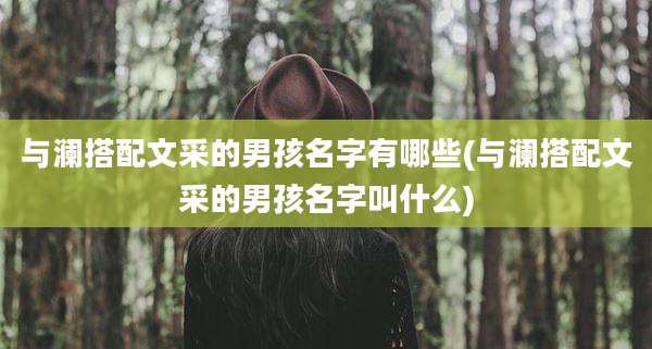 与澜搭配文采的男孩名字有哪些(与澜搭配文采的男孩名字叫什么)