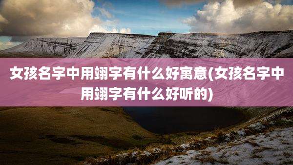女孩名字中用翊字有什么好寓意(女孩名字中用翊字有什么好听的)