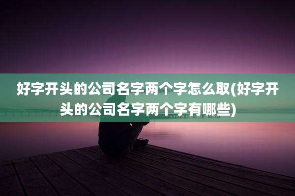 好字开头的公司名字两个字怎么取(好字开头的公司名字两个字有哪些)
