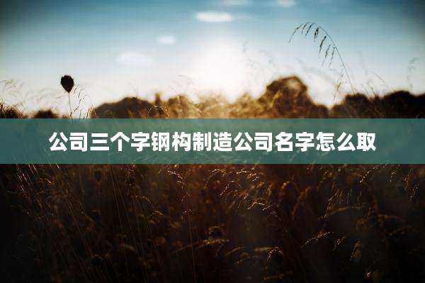 公司三个字钢构制造公司名字怎么取