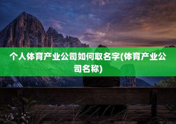 个人体育产业公司如何取名字(体育产业公司名称)