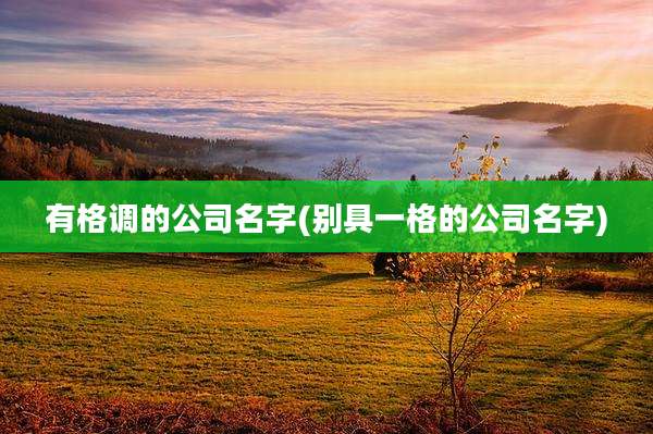 有格调的公司名字(别具一格的公司名字)
