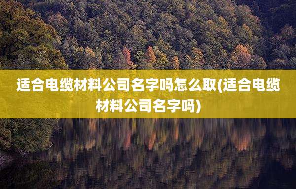 适合电缆材料公司名字吗怎么取(适合电缆材料公司名字吗)
