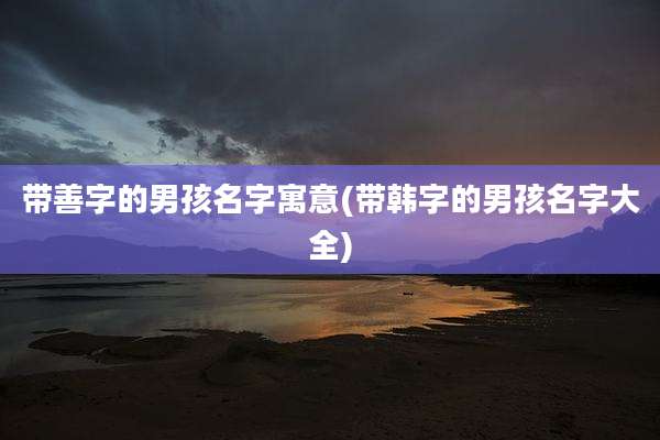 带善字的男孩名字寓意(带韩字的男孩名字大全)