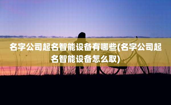 名字公司起名智能设备有哪些(名字公司起名智能设备怎么取)