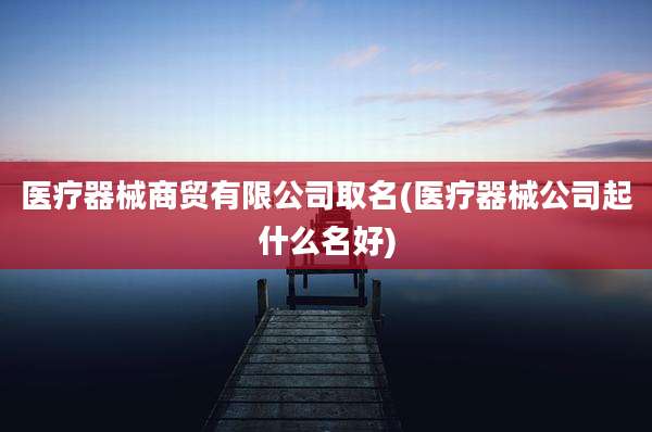 医疗器械商贸有限公司取名(医疗器械公司起什么名好)