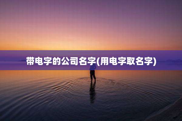 带电字的公司名字(用电字取名字)