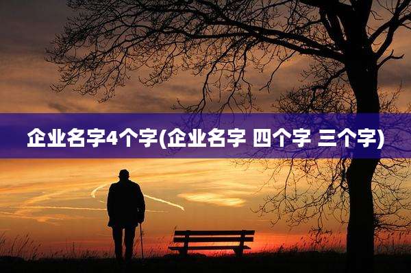 企业名字4个字(企业名字 四个字 三个字)
