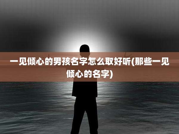 一见倾心的男孩名字怎么取好听(那些一见倾心的名字)