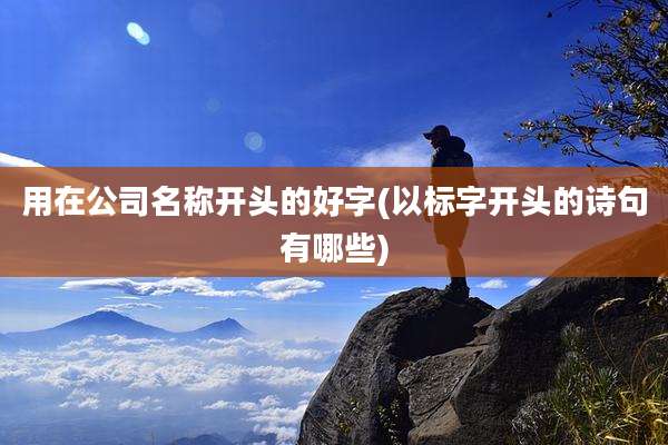 用在公司名称开头的好字(以标字开头的诗句有哪些)