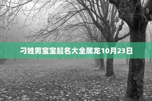 刁姓男宝宝起名大全属龙10月23日