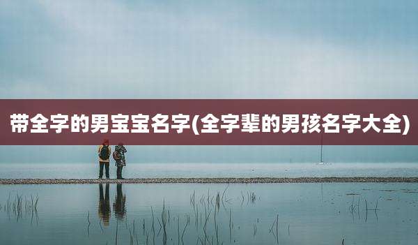 带全字的男宝宝名字(全字辈的男孩名字大全)