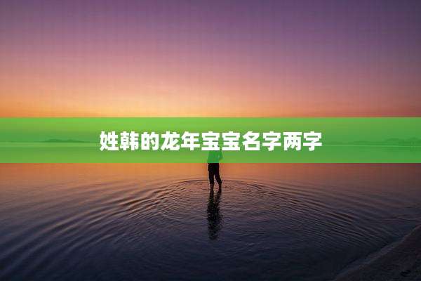 姓韩的龙年宝宝名字两字