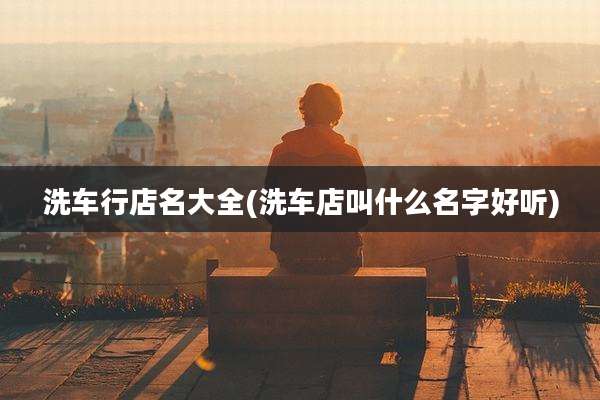 洗车行店名大全(洗车店叫什么名字好听)