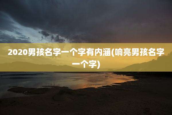 2020男孩名字一个字有内涵(响亮男孩名字一个字)