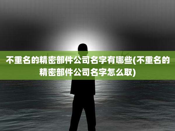 不重名的精密部件公司名字有哪些(不重名的精密部件公司名字怎么取)