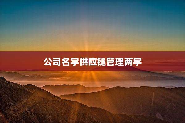 公司名字供应链管理两字