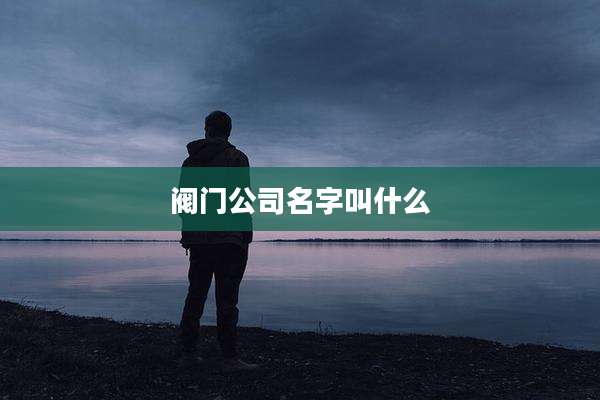阀门公司名字叫什么