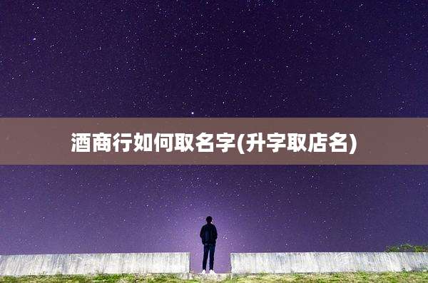 酒商行如何取名字(升字取店名)