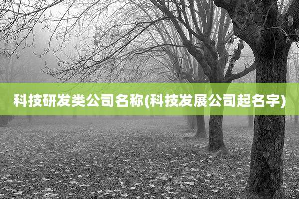 科技研发类公司名称(科技发展公司起名字)