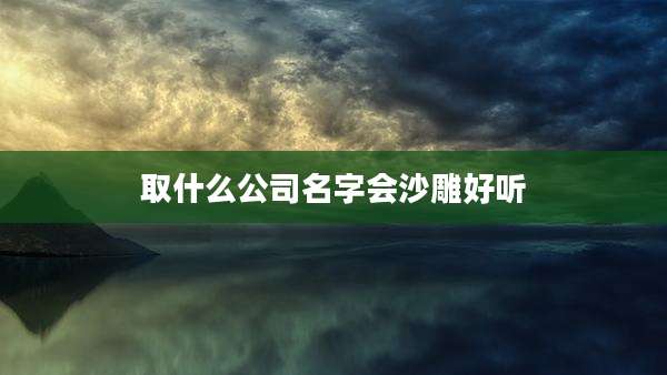 取什么公司名字会沙雕好听