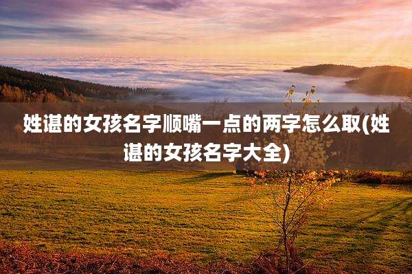 姓谌的女孩名字顺嘴一点的两字怎么取(姓谌的女孩名字大全)