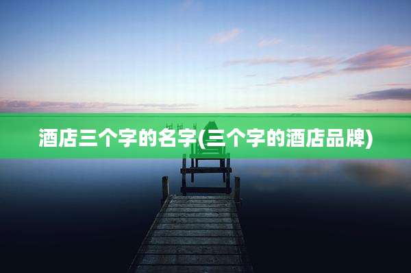 酒店三个字的名字(三个字的酒店品牌)